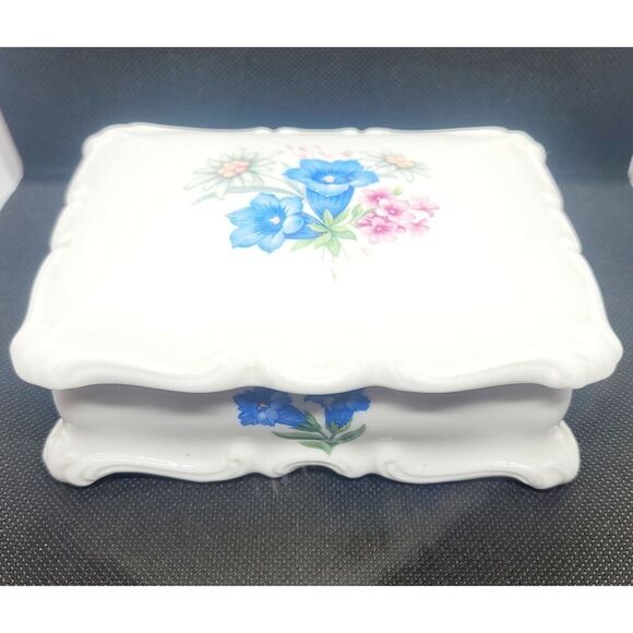 Vintage Rosenthal SELB Germany Rectangular Floral Jewelry Trinket Treasure Box - Picture 1 of 12